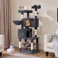 thumbnail image 6 of Yaheetech 64.5in Multi-level Large Cat Tree Condo Tower with Hammock Scratching Posts & Hammock, Dark Gray, 6 of 10