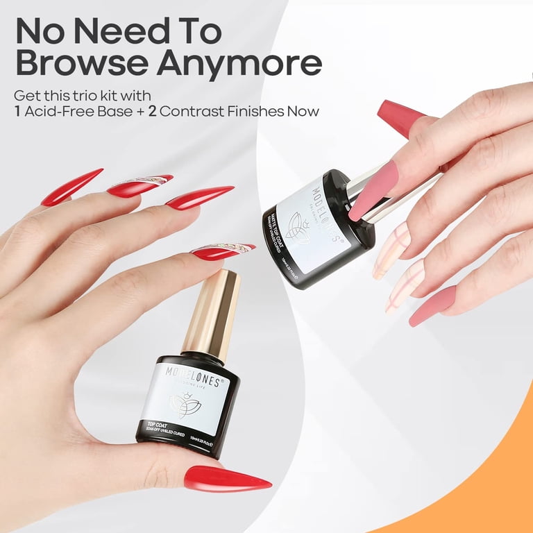 Modelones Gel Base & Top Coat Set, 3 Pieces, 10ml photo 8