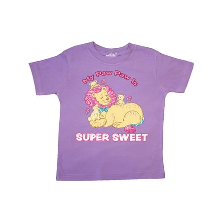 

Inktastic My Paw Paw Is Super Sweet Cotton Candy Lions with Pink Mane Gift Toddler Boy or Toddler Girl T-Shirt