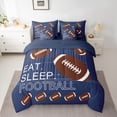 thumbnail image 2 of Homewish Brown Rugby Soccer Bedding Comforter Set 7pcs for Kids, American Football Sports King Bedding Sets, Est Sleep Reversible Bed Sheets, Lightweight Room Decor, 2 of 7