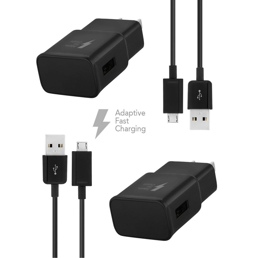 Samsung Galaxy A8 Charger Micro USB 2.0 Cable Kit by Ixir (2 Wall