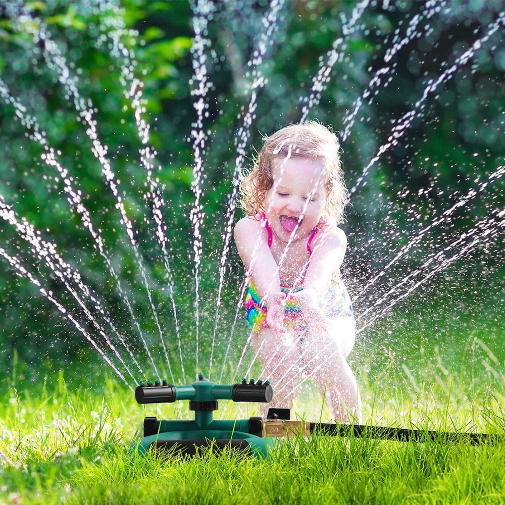 NEX 360 Rotating Lawn Sprinkler- Adjustable Lawn Irrigation System With Three Arm Sprinkler, 12 Built-in Spray Nozzles (NE-PL07-10)