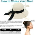 thumbnail image 4 of Womens Straw Hats Wide Brim Summer Visor Beach Sun Hat Packable UPF UV Foldable Travel, 4 of 6
