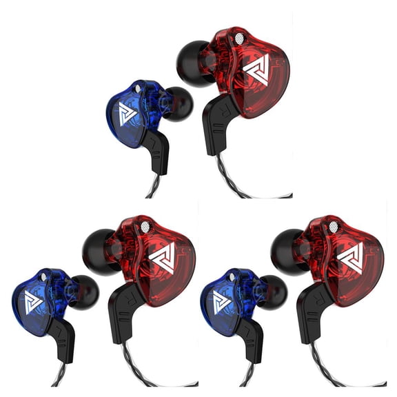 Auriculares con cable Cateissary HiFi deportivos para caminar color Azul+Rojo