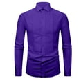 thumbnail image 5 of Yhkghxis Dress Shirts for Men Long Sleeve Stretch Formal Tuxedo Shirt Wedding Lapel Button down Pleated Shirts, 5 of 5