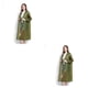thumbnail image 3 of Bearachild Chubasquero para adultos de 150-185cm, impermeable, para acampar, protección ajustable, impermeable, plegable, impermeable, verde oscuro Verde oscuro 2piezas Bearachild CBP381701, 3 of 5
