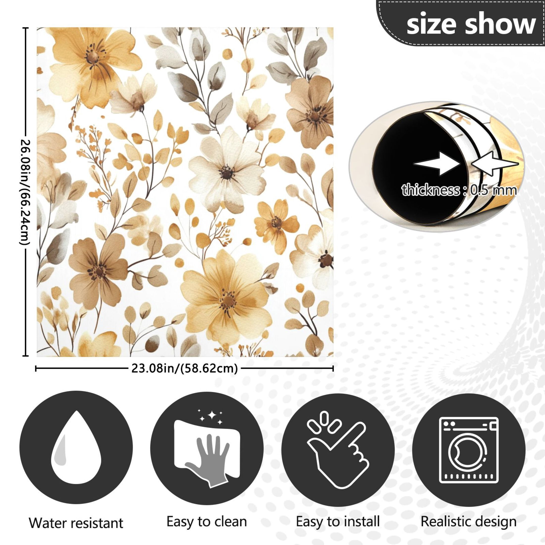 Dishwasher Magnetic Sticker 23x26 Inch Refrigerator Magnetic Sticker Washing Machine Magnetic Sticker Kitchen Panel Magnetic Sticker Home Decor Charming Yellow Flowers