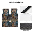 thumbnail image 4 of Zufioo Coffee-Drinking Skull Print Car Floor Mats Four-piece Set, Car Interior Accessories - Corrosion-resistant, Non-Slip, Suitable for Cars, Trucks, Vans, 4 of 7