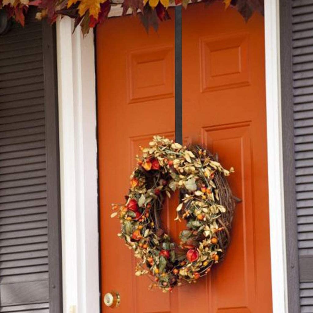 2 Pack Wreath Hanger,15/”Over The Door Wreath Hanger Christmas Wreath Door Hanger Metal Wreath Hook Hangers for Christmas Home Office Wall Wedding Door Decor