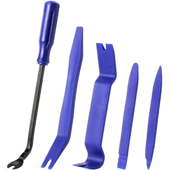 5 pcs Auto Trim Removal Tool Kit, Interior Door Panel Clip Fastener Removal Set for Vehicle Dash Audio Installer, Blue