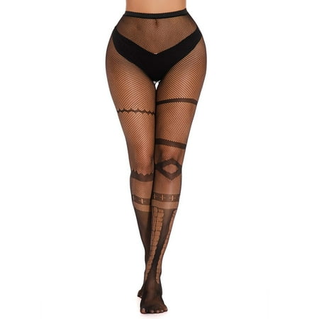 

KEJIG Stylish Ladies Fashion Hollow Out Heart Print Base Pantyhose Fishnet Women s Bottoming Fishnet Socks
