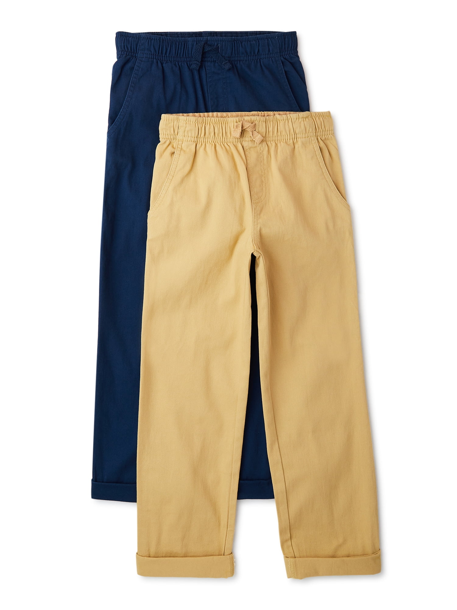 Wonder Nation Boys PullOn Pants, 2Pack, Sizes 418 & Husky