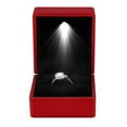 thumbnail image 2 of Luxury Ring Box With LED Light, Elegant Diamond Ring Case, For Unique Proposal, Engagement Or Wedding, Small, Velvet Interior Jewelry Display Gift Box For Promise Rings,Red, 2 of 8