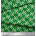 thumbnail image 3 of Soimoi Green Japan Crepe Satin Fabric Artistic Flower Damask Printed Craft Fabric by the Yard 42 Inch Wide, 3 of 3