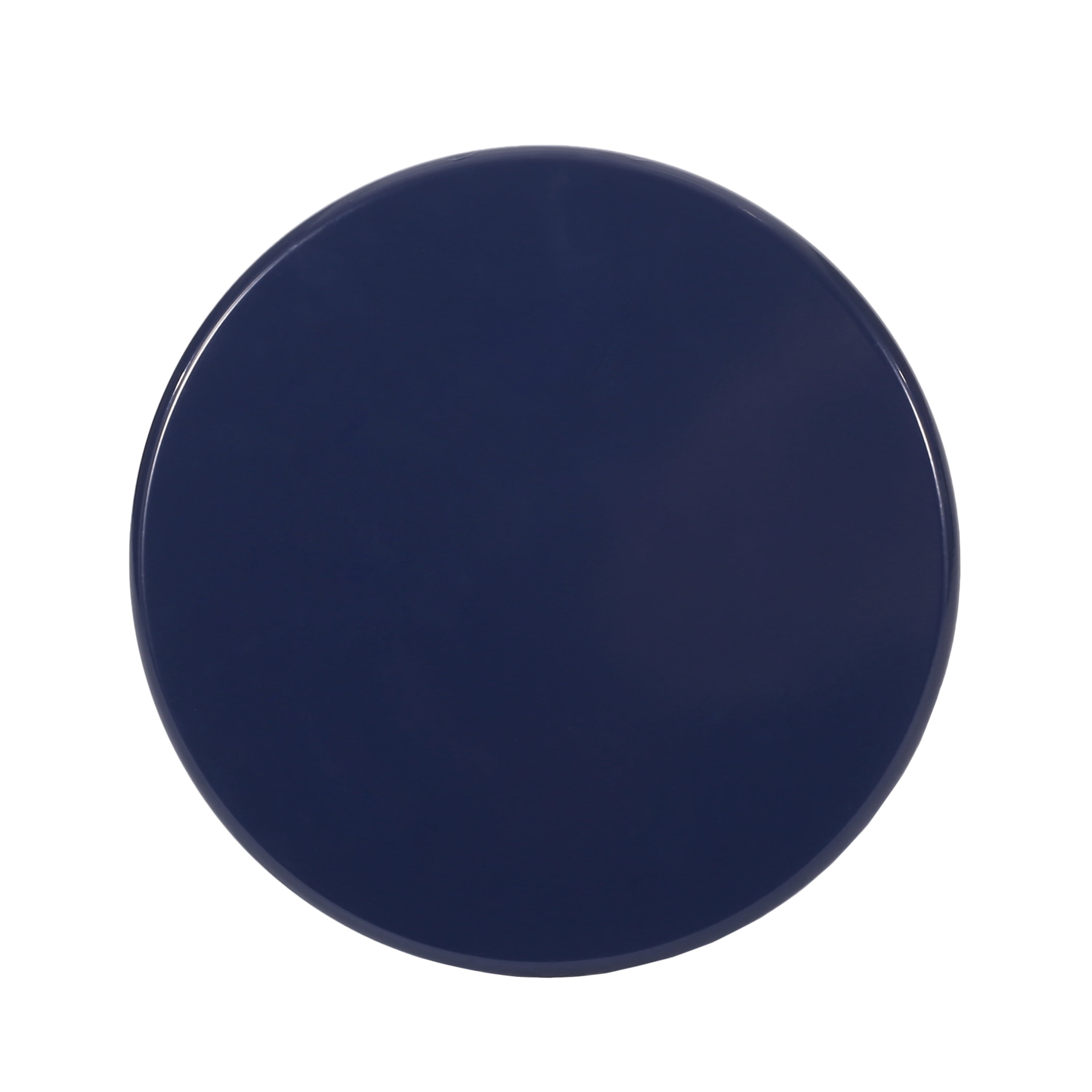 Outdoor Large Pedestal Side Table, Metal Frame Accent Table for Patio Garden, Navy Blue