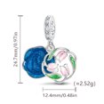thumbnail image 2 of 925 Sterling Silver Tulip Starry Sky Double Dangle Charm for Bracelet Charms Bangle Pendant Jewelry, 2 of 5