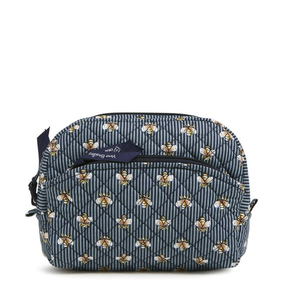 Vera Bradley Women's Cotton Medium Cosmetic Bag Bees Navy