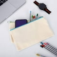 thumbnail image 4 of Bolsa de maquillaje de lona de algodón de 12 piezas, bolsa de cosméticos multiusos con bolsa de aseo de viaje con cremallera, bolsa para manualidades DIY en blanco, 4 of 5