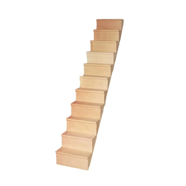 1PC 1/12 Mini House Staircase Miniature Wooden Stairs Without Handrail DIY Accessory