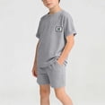 thumbnail image 3 of Auroural 5T Boys Clothes Sets 2 Piece Sets for Toddler Boys Children's Printed Round Neck Short Sleeved Top with Elastic Waist Shorts Casual Set, 3 of 9