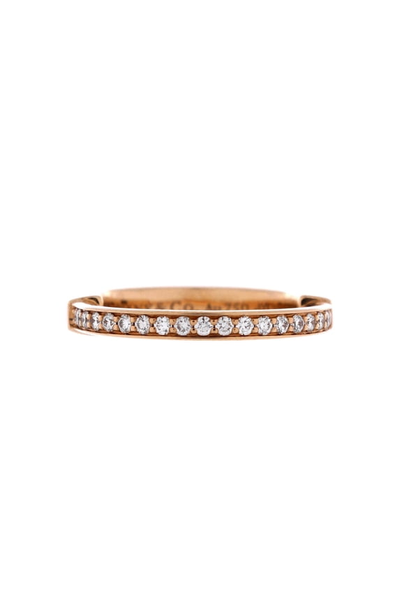 Pre-Owned Lock Ring 18K Rose Gold with Diamonds By Rebag