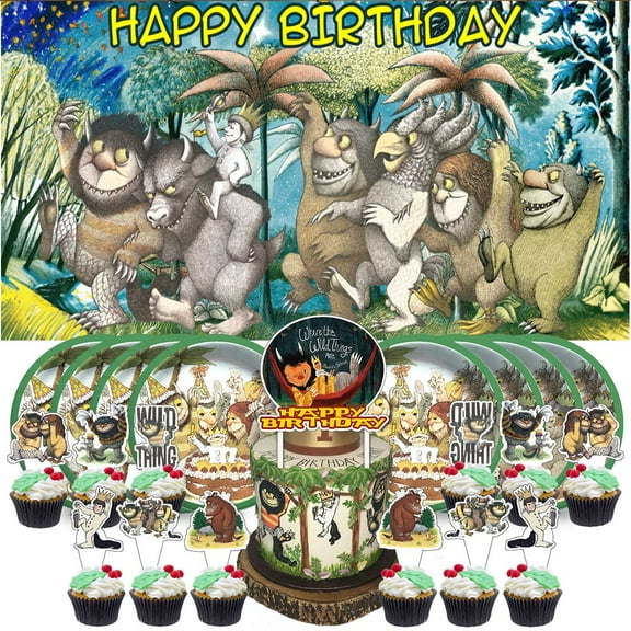 Where The Wild Things are Birthday Party Supplies Balloons Paper Plates Decoration Cake Topper Decor Tableware Banner Backdrop