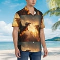thumbnail image 5 of Daiia Castle Cool Fire Dragon Hawaiian Shirt for Men Gentle Cotton Regular Short Sleeve Casual-Medium, 5 of 9