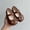 Brown, variant on Rvasteizo Girls Flats Solid Bow Classic Style Casual Princess Summer Shoes