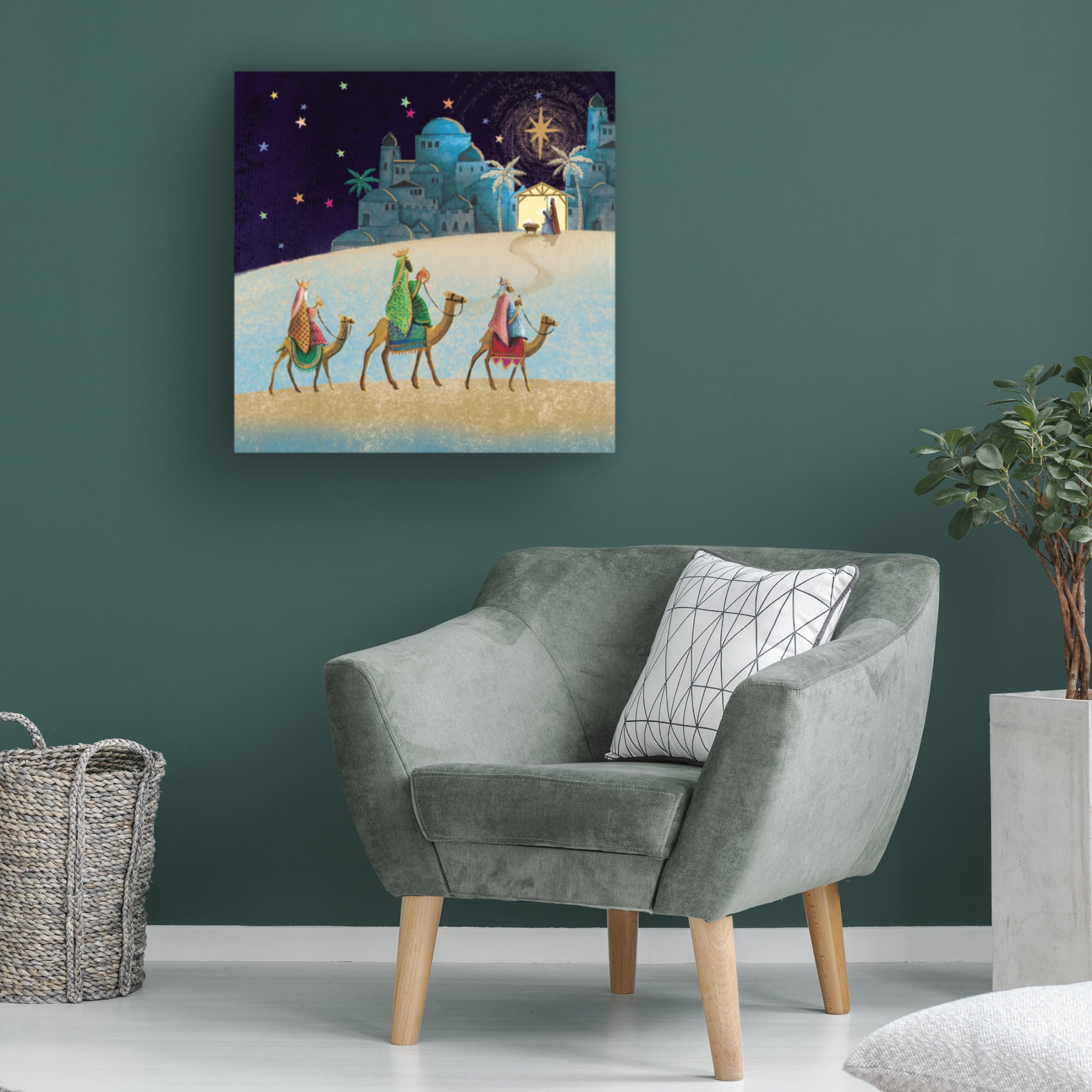 Canvas Wall Art - Paper Dove Co Ltd 'Three Kings' Wall Art for Living Room, Bedroom, or Office Décor by Trademark Fine Art - 14 x 14 Inches