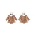 thumbnail image 2 of Cjfdfy Newborn Baby Girl Thanksgiving Outfit Turkey Or Homemade Rolls Long Sleeve Smocked Romper Dress Headband Infant Cute My First Thanksgiving Fall Winter Clothes 0-18M, 2 of 9