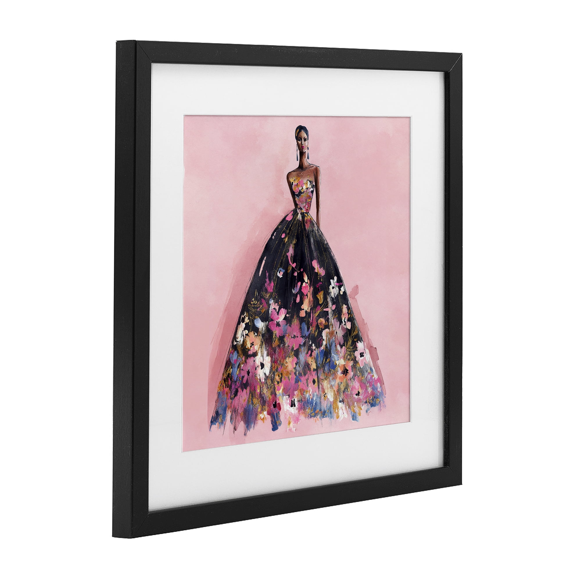 Stupell Industries Floral Reverie Gown Black Framed Print Under Glass, design by Svetlana Aleynikova