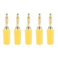 thumbnail image 2 of Uxcell 2mm Banana Speaker Wire Cable Plugs Gold Yellow Jack Connector 5 pack, 2 of 5