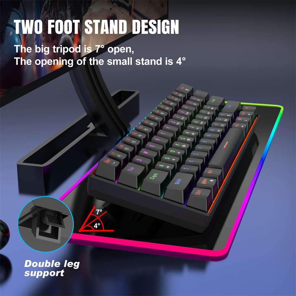 Gaming Keyboard & Mouse Combo,Wired Mechanical Gaming Keyboard Mouse Sets for Windows PC Gamers Desktop Computer Laptop,61 Keys RGB Backlit