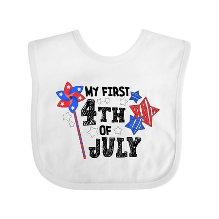 

Inktastic My First Fourth of July Stars and Pinwheel Boys or Girls Baby Bib