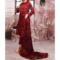 thumbnail image 2 of Nazon Brand| Women's Party Dress 3 Pieces| Party Dress |Long dress|Women's Clothing|Maroon Color, 2 of 2