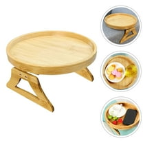 GOOHOCHY  2 Pieces Wooden Folding Tray Arm Rest for Sofa Foldable Table
