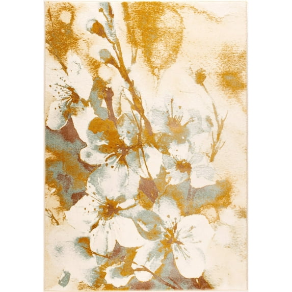 Ladole Rugs Abstract Painting Flowers Pattern Room Decor Area Rug - Amazing Soft Durable 6x8 Carpet for Living Room, Bedroom, Kitchen, and Office - Beige and Cream, 6x9 (6'5" x 9'5", 200cm x 290cm)