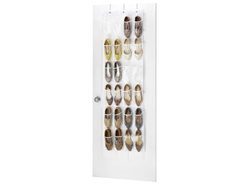 Laundry Items ZOBER Over The Door Shoe Organizer 64in x 18in Accessories Hanging Shoe Holder for Maximizing Shoe Storage 24 Breathable Pockets Toiletries 
