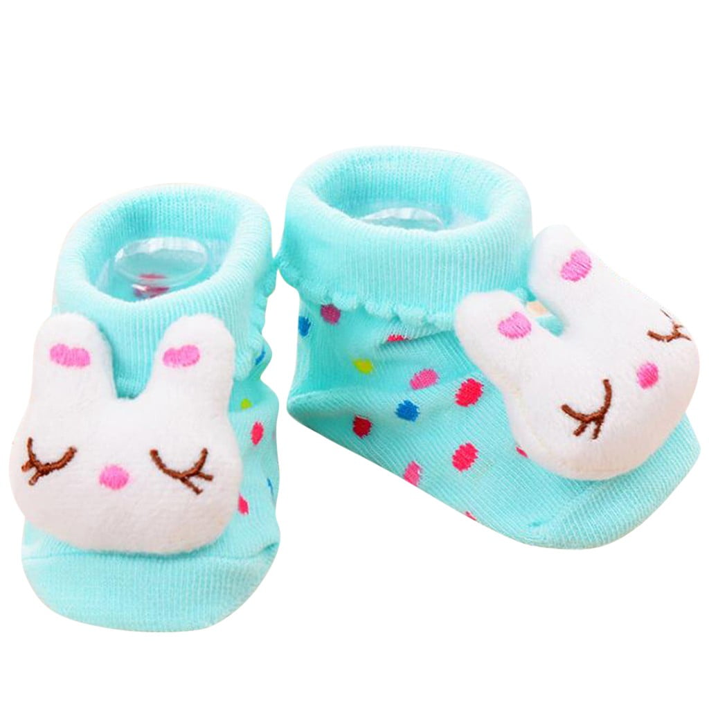 0-12 Months Baby Boots Anti-slip Socks Cartoon Newborn Girl Boy Slipper Shoes 