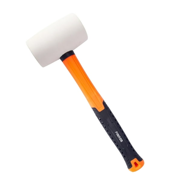 JAK Rubber Mallet Hammer Shaft Diy Tool Garden 680g 24oz White
