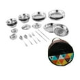thumbnail image 4 of Platos y cuencos de acero inoxidable portátiles con bolsa de transporte Juego de vajilla para acampar 20 piezas, 4 of 9