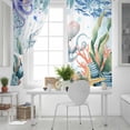 thumbnail image 5 of Octopus Coastal Blackout Curtains for Bedroom, Summer Nautical Starfish Coral Ocean Thermal Insulated Kitchen Drapes with Grommets, Light Blocking Window Treatment, 2 Panels 27.5" x 39", 5 of 7