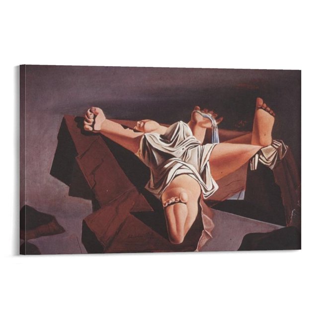 Salvador Dali Impresión Pintura Figura en las rocas Póster Artístico Lienzo Pintura Decoración Pared Impresión Foto Regalos Hogar Moderno Carteles Decorativos 12x18 pulgadas (30x45 cm)