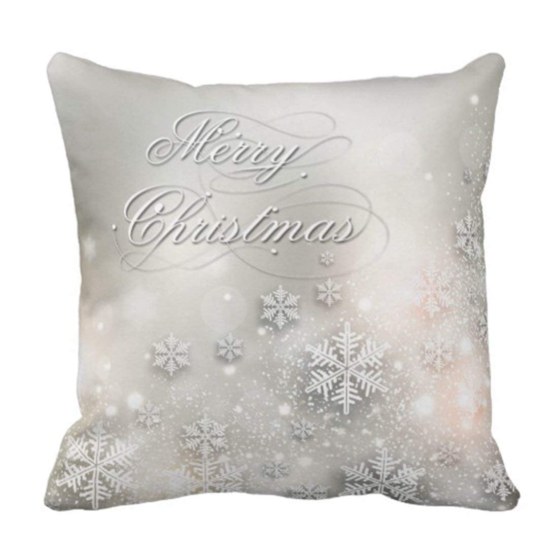 WOPOP Christmas Holiday Elegant Snowflake Pillowcase Throw Pillow Cover