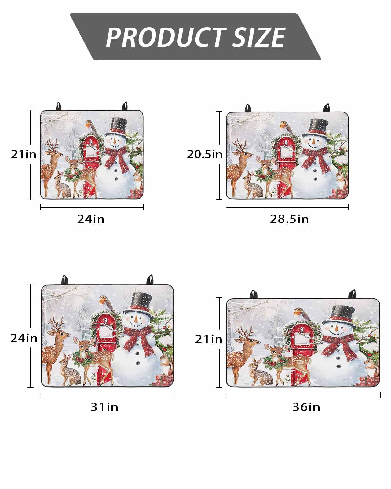 Christmas Xmas Stove Top Covers for Electric Stove, 28'x20'' Tree Snowman Deer Bird Red Balls Glass Ceramic Stove Cover Foldable Rubber Mat Heat Resistant Cooktop Protector for Kitchen