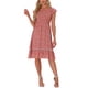 thumbnail image 1 of INSPIRE CHIC Vestidos de Mujer con Mangas Cortas, Vestido Midi de Verano y Primavera con Estampado Floral, Rojo, Talla S, 1 of 6