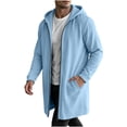 thumbnail image 4 of MexChoioe Mens Long Length Zip Up Hoodie Full Zip Side Pockets Long Sleeve Fall Casual Hooded Zip Jacket for Mens, 4 of 5