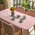 thumbnail image 3 of Hello Winter Table Cloths for 6 Foot Rectangle Tables, Pink Merry Christmas Holiday Patio Waterproof Elastic Fitted Tablecloths, Washable Rectangular Table Cover for Camping, 3 of 8