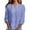 27#Blue, variant on 3/4 Length Sleeve Womens Tops Casual V-Neck Button Down Blouse Ladies Shirts for Spring and Summer Fashion Outfit Purple M