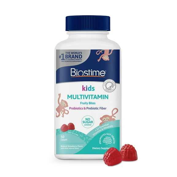 Biostime Kids Multivitamin Fruity Bites Gummies, Dietary Supplement, 50ct